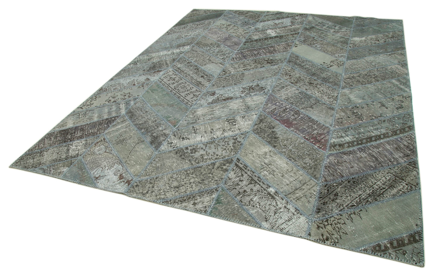 8x10 Grey Modern Patchwork Rug - 31139