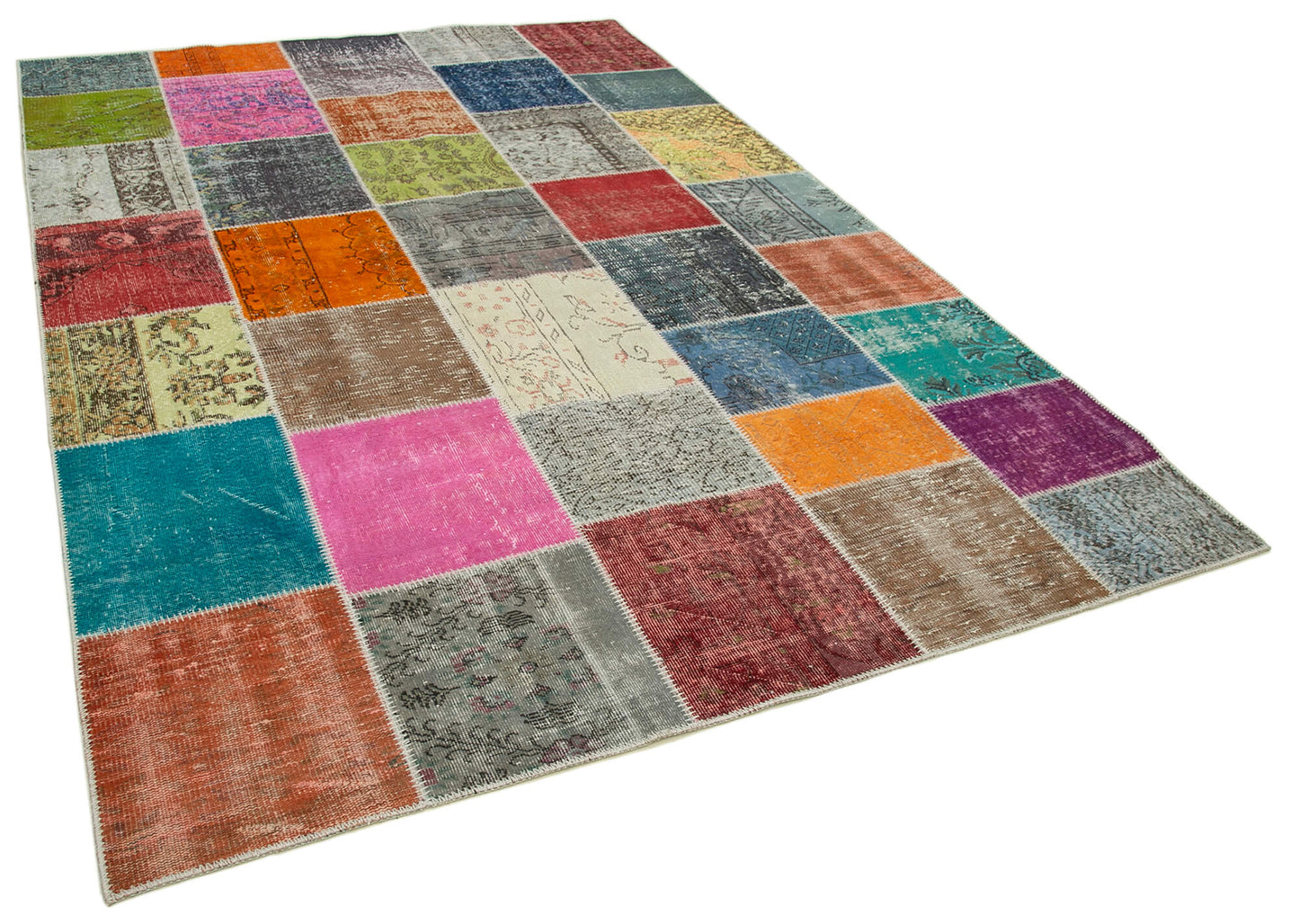 7x10 Multicolor Patchwork Rug - 31471