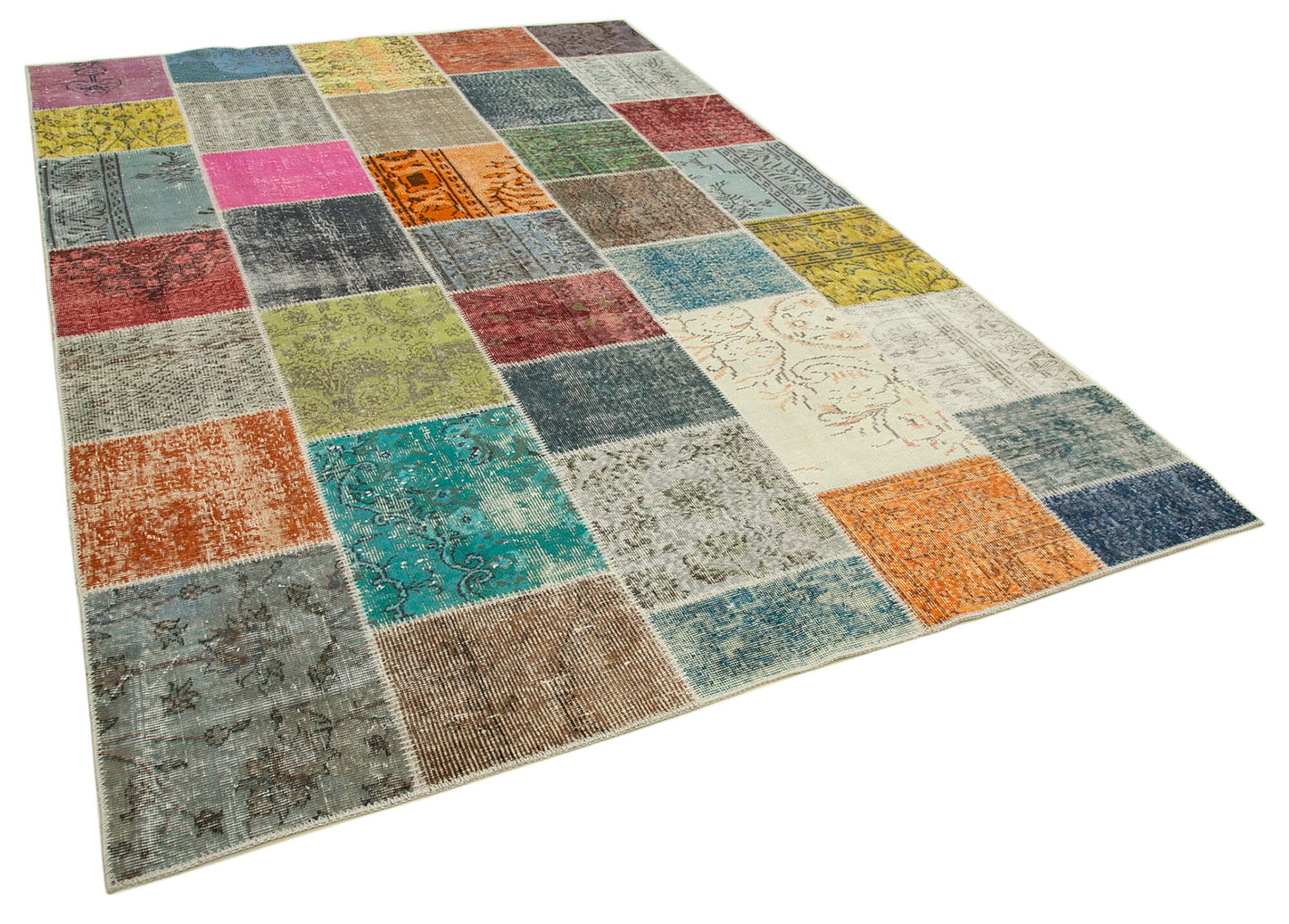 7x10 Multicolor Patchwork Rug - 31483
