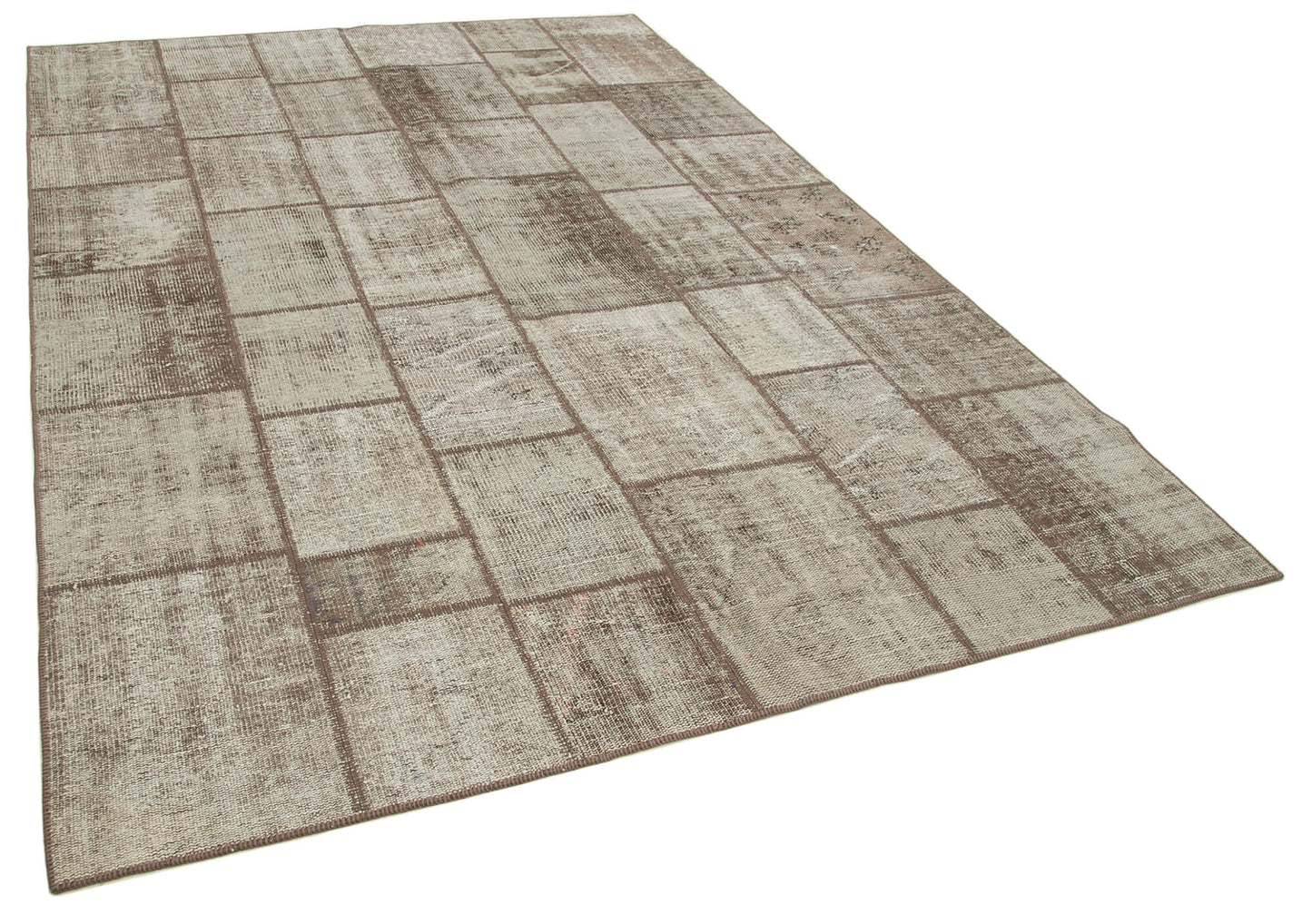 7x10 Brown Patchwork Rug - 31517