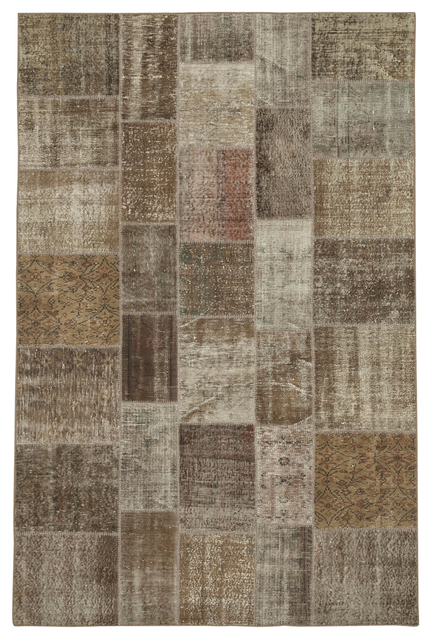 6x10 Brown Patchwork Rug - 31681