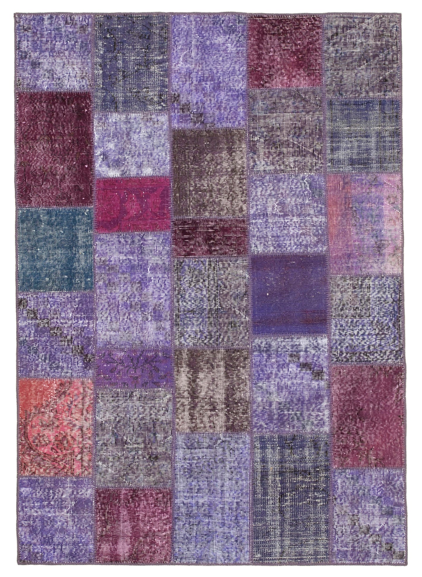5x7 Purple Patchwork Rug - 31693