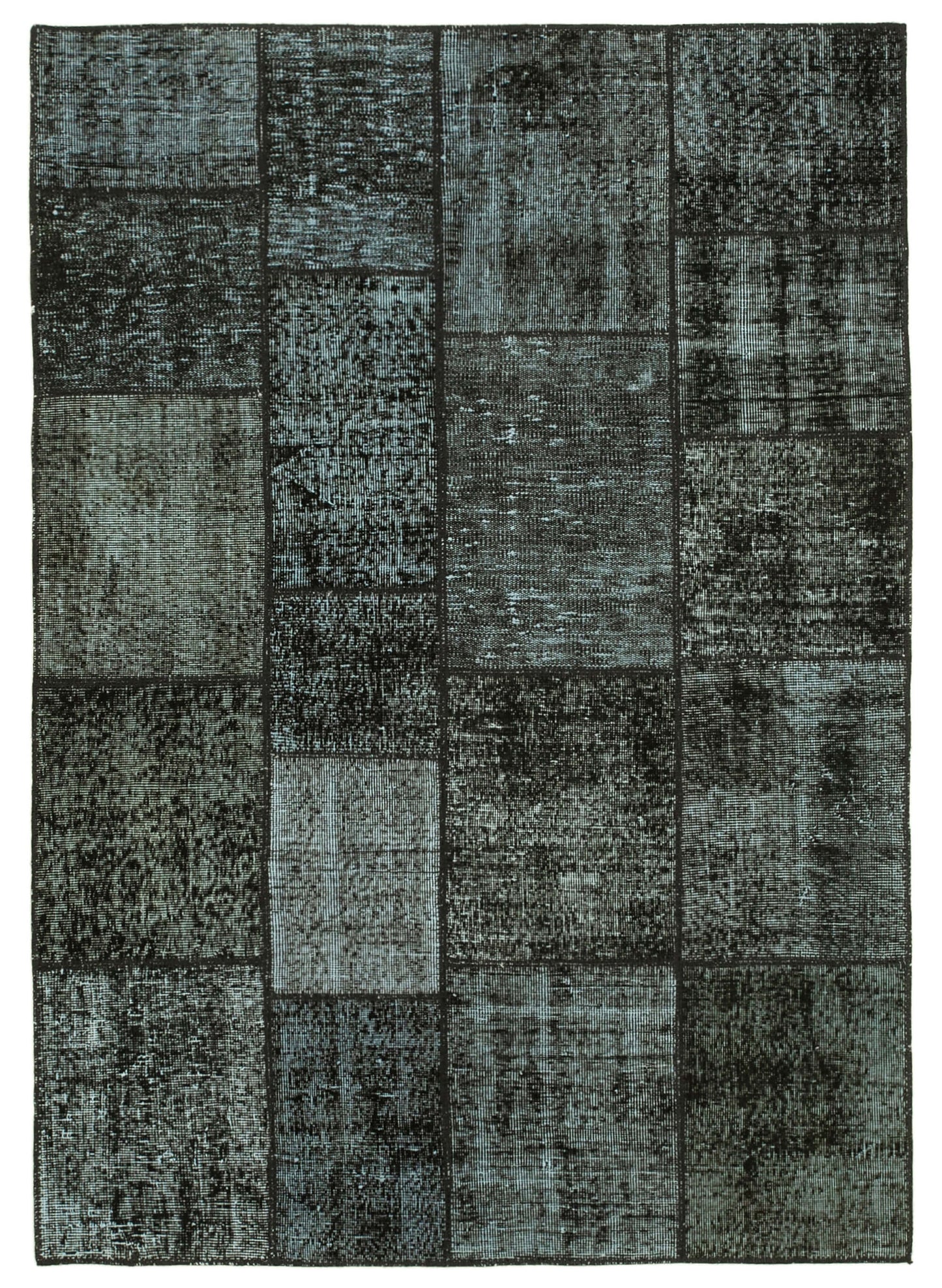 5x7 Black Patchwork Rug - 31709