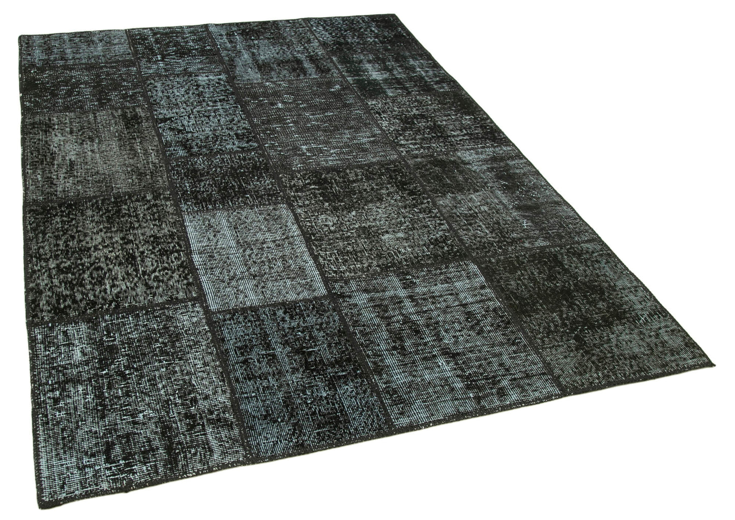 5x7 Black Patchwork Rug - 31709