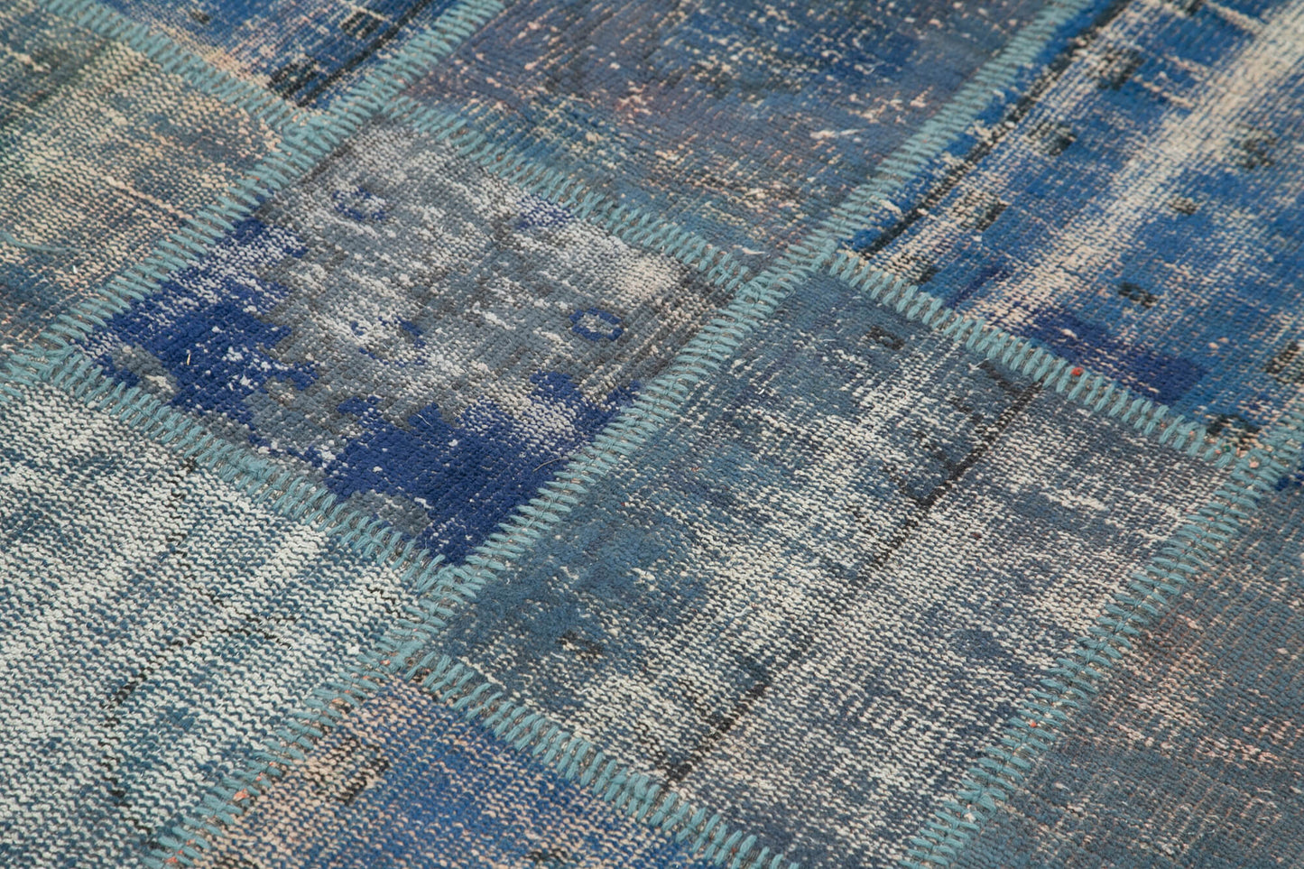 5x7 Blue Patchwork Rug - 31744