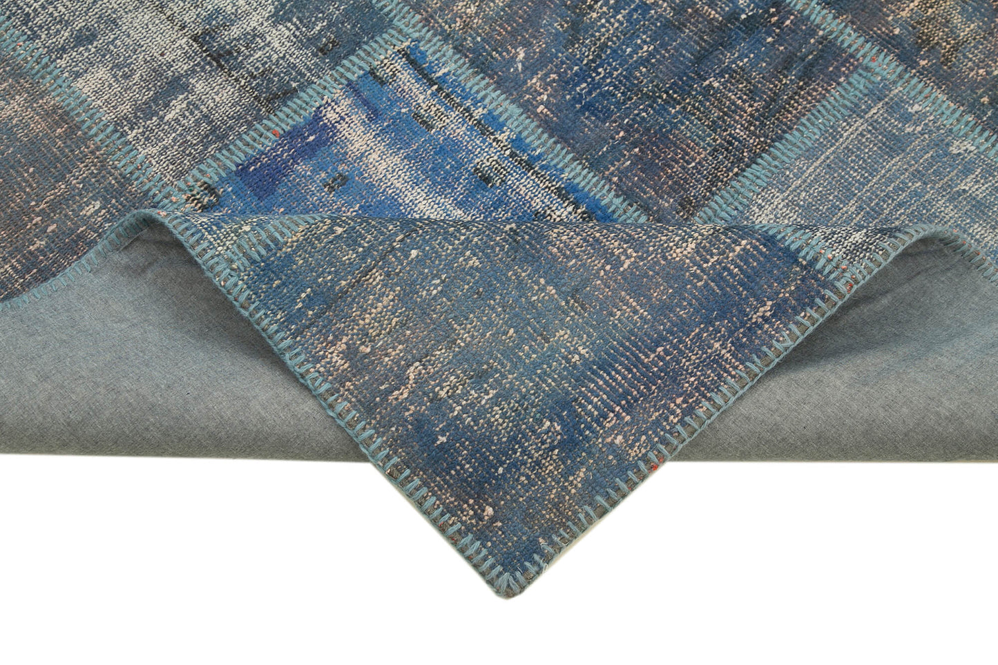 5x7 Blue Patchwork Rug - 31744