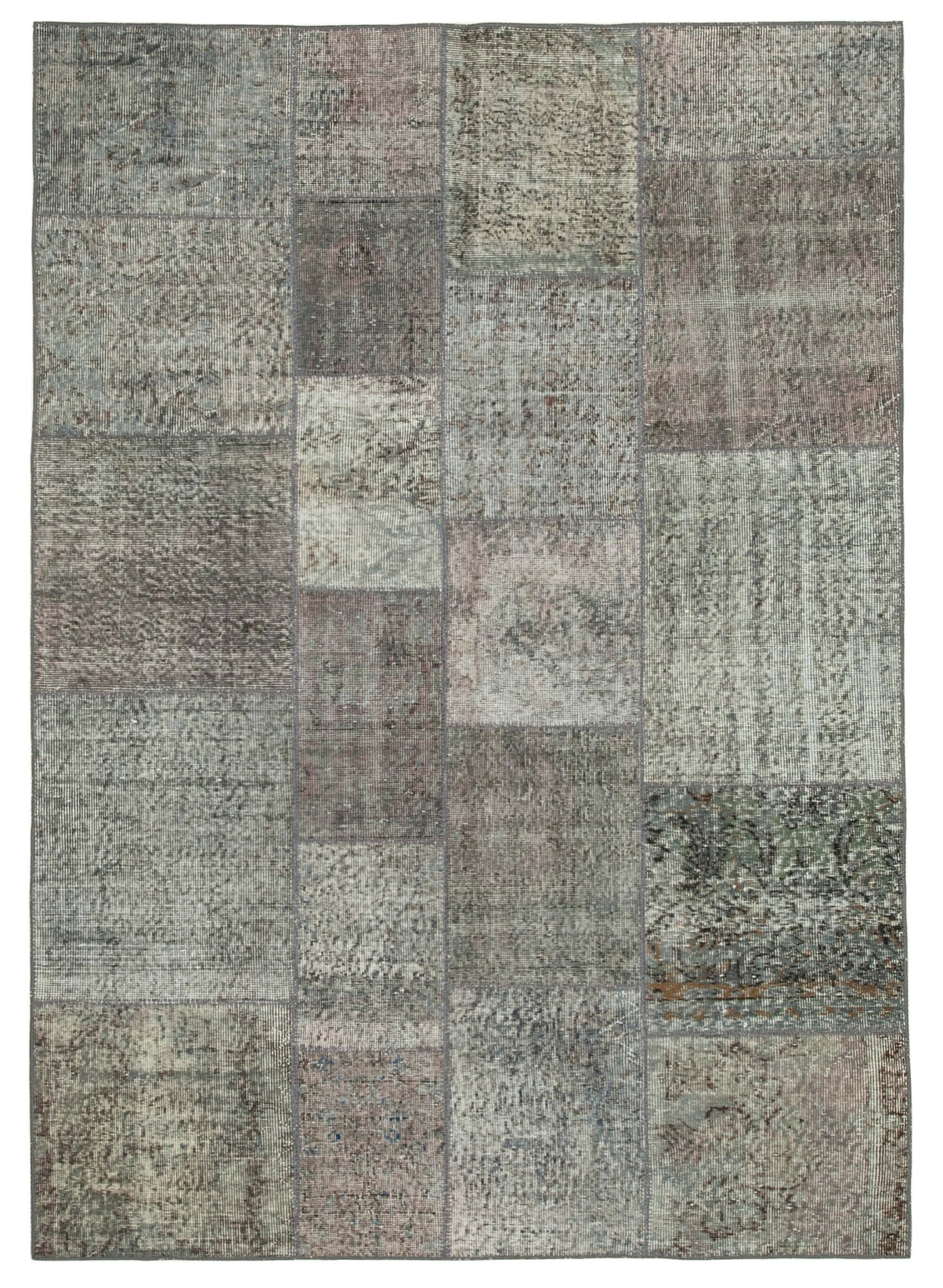 6x8 Grey Patchwork Rug - 31932