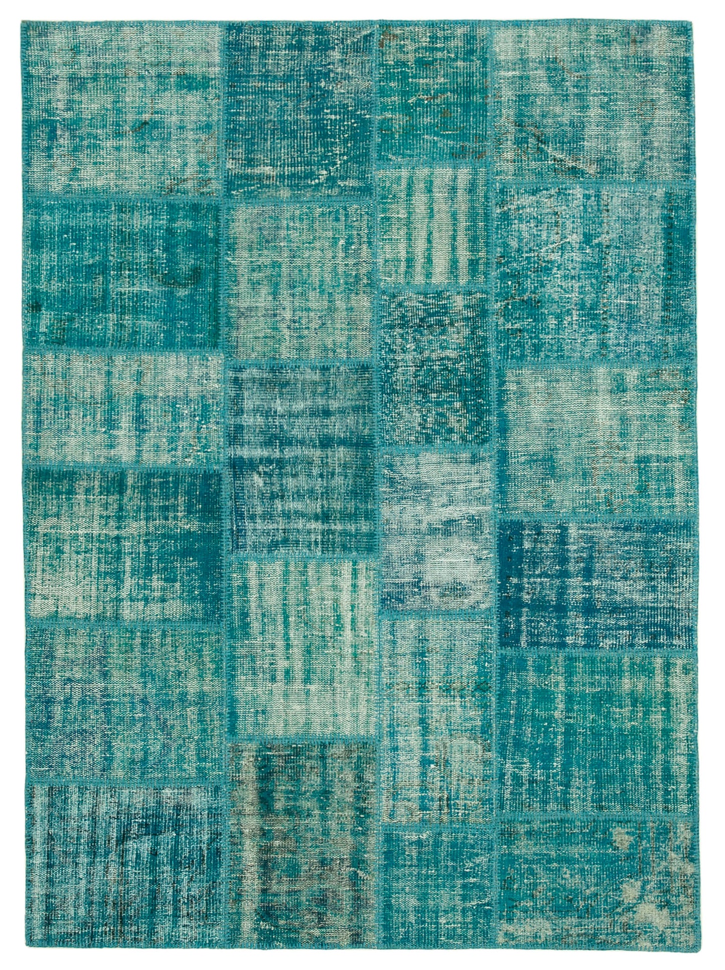 6x8 Turquoise Patchwork Rug - 31977