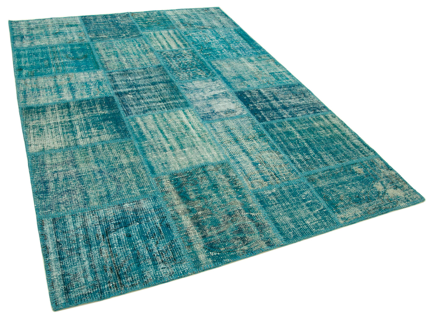 6x8 Turquoise Patchwork Rug - 31977