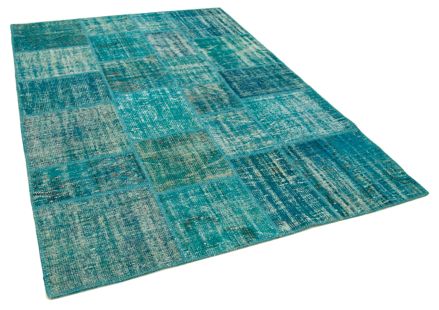 6x8 Turquoise Patchwork Rug - 31978
