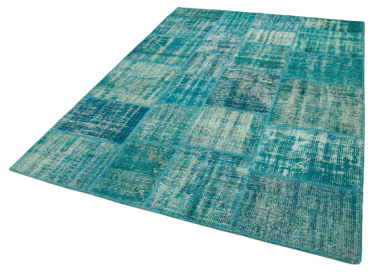 6x8 Turquoise Patchwork Rug - 31986