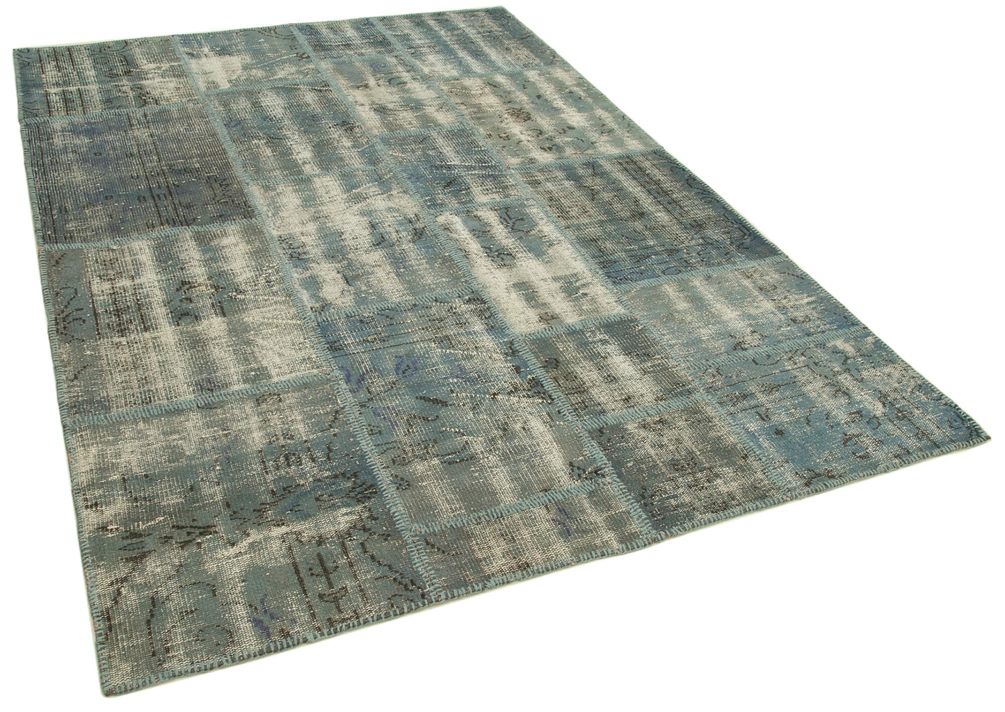 6x8 Blue Patchwork Rug - 32003