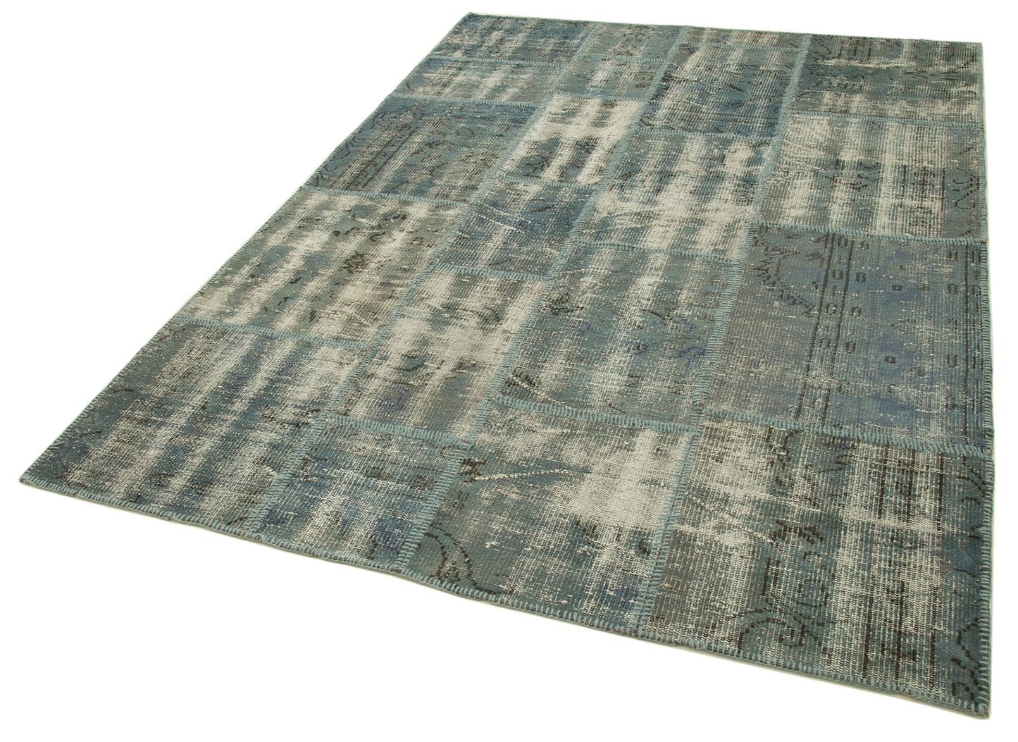 6x8 Blue Patchwork Rug - 32003