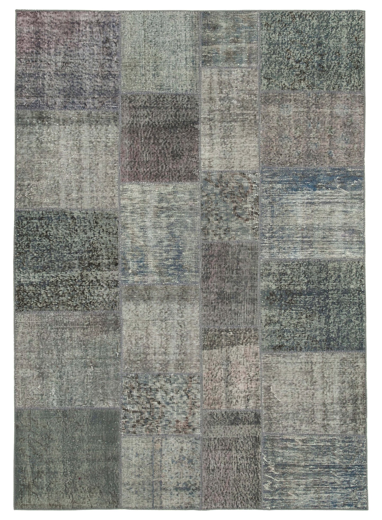 6x8 Grey Patchwork Rug - 32025