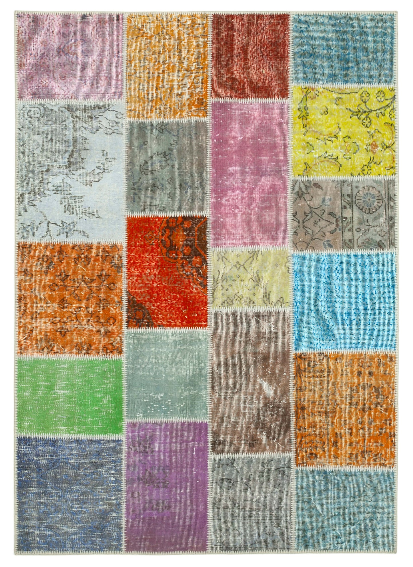 5x7 Multicolor Patchwork Rug - 32101