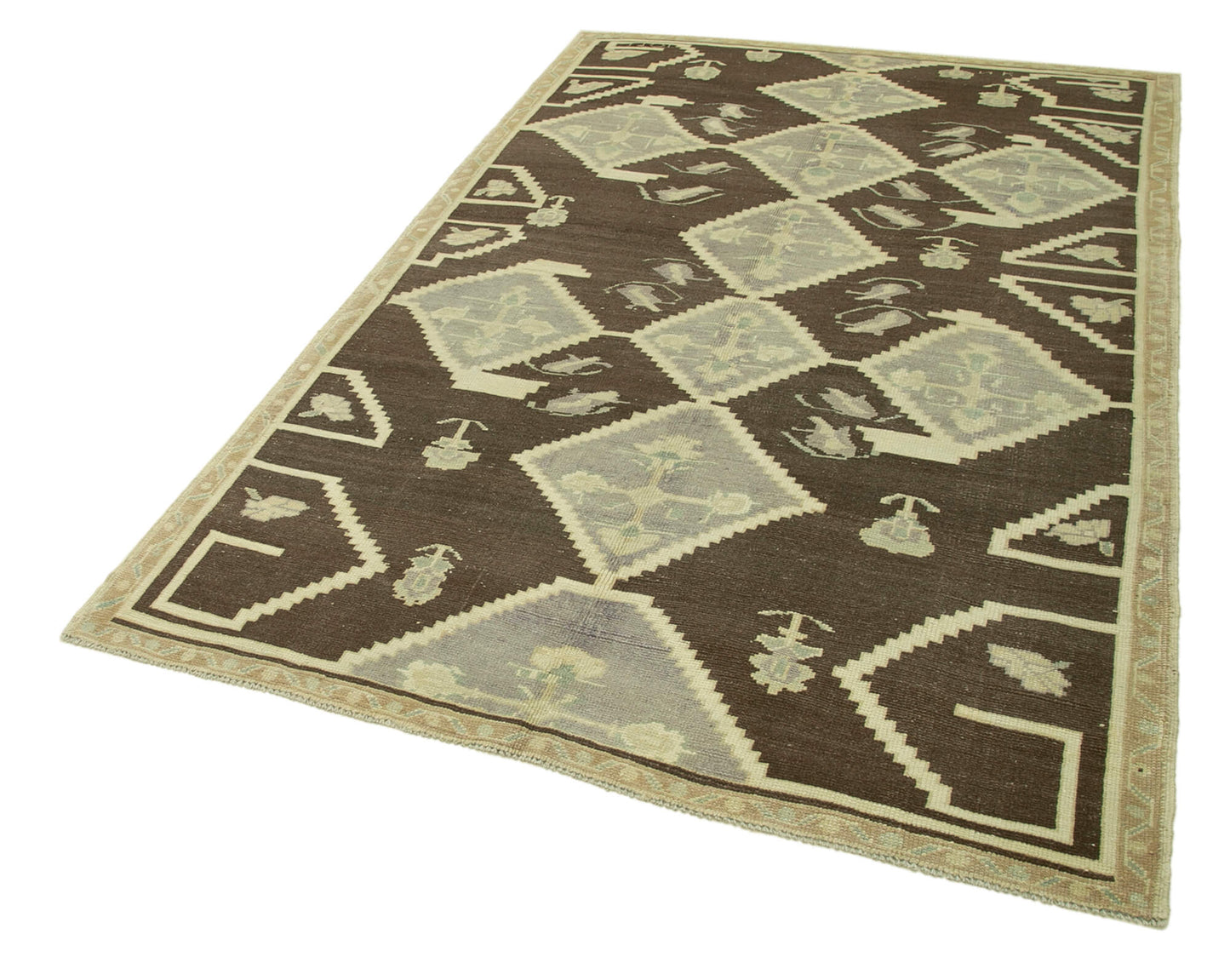 5x7 Beige Vintage Anatolian Rug - 32161