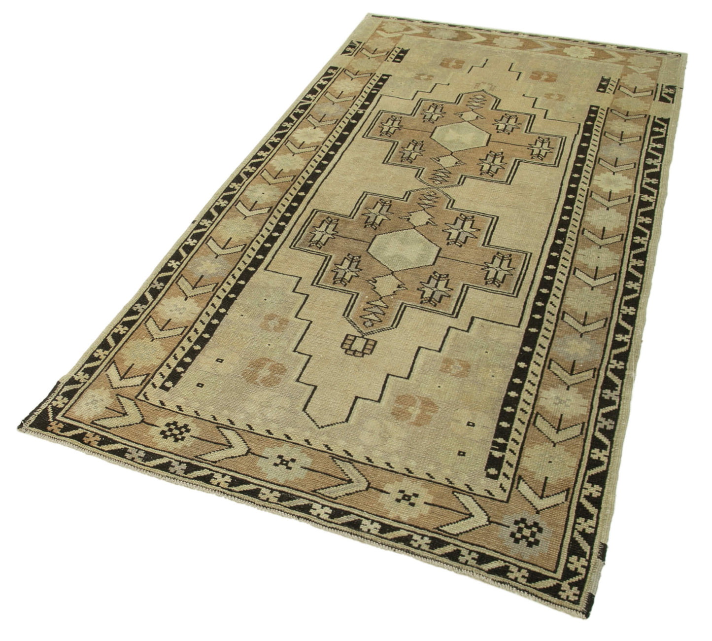 4x7 Beige Vintage Anatolian Rug - 32219