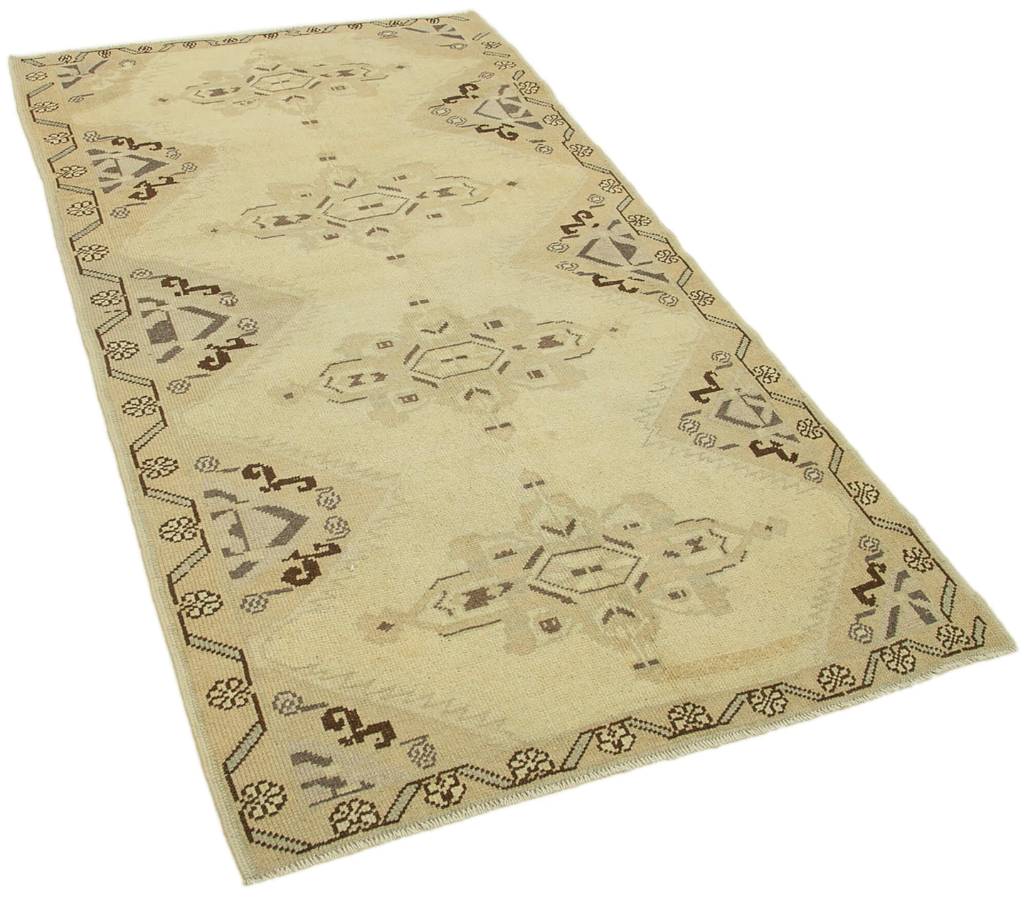 4x7 Beige Vintage Anatolian Rug - 32264
