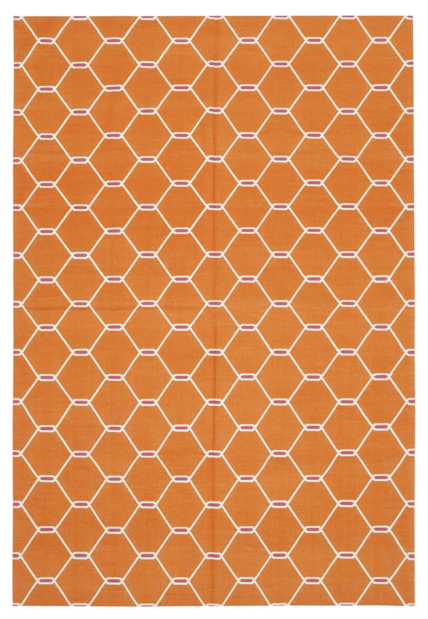6x9 Orange Dhurrie Rug - 32397