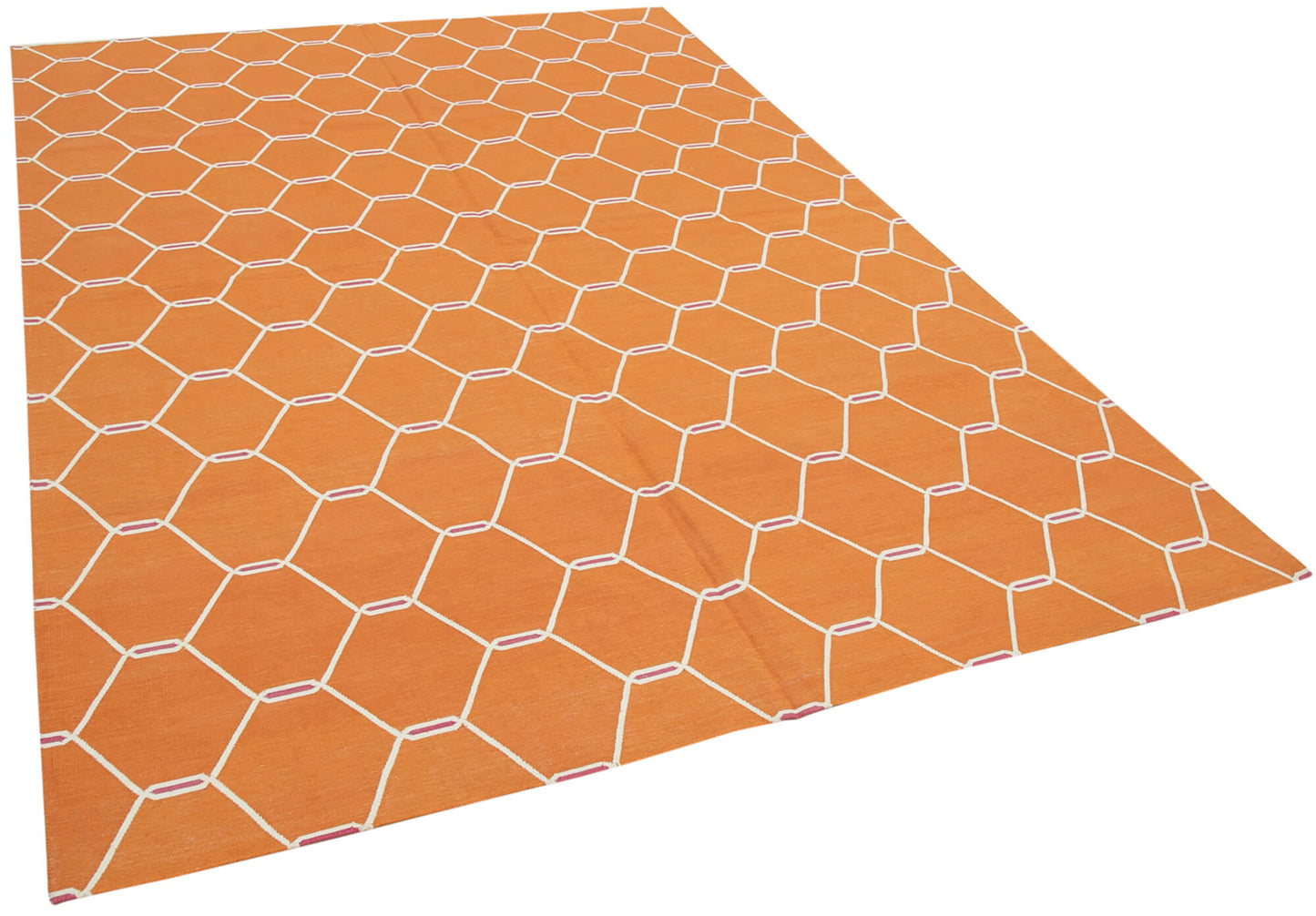 6x9 Orange Dhurrie Rug - 32399
