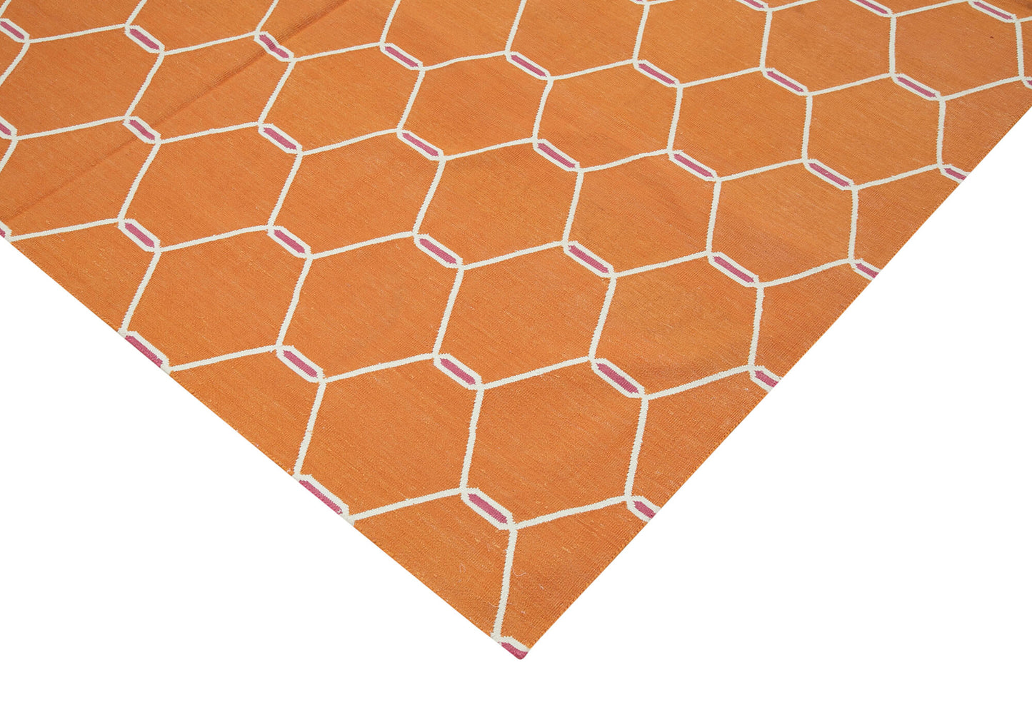 6x9 Orange Dhurrie Rug - 32399
