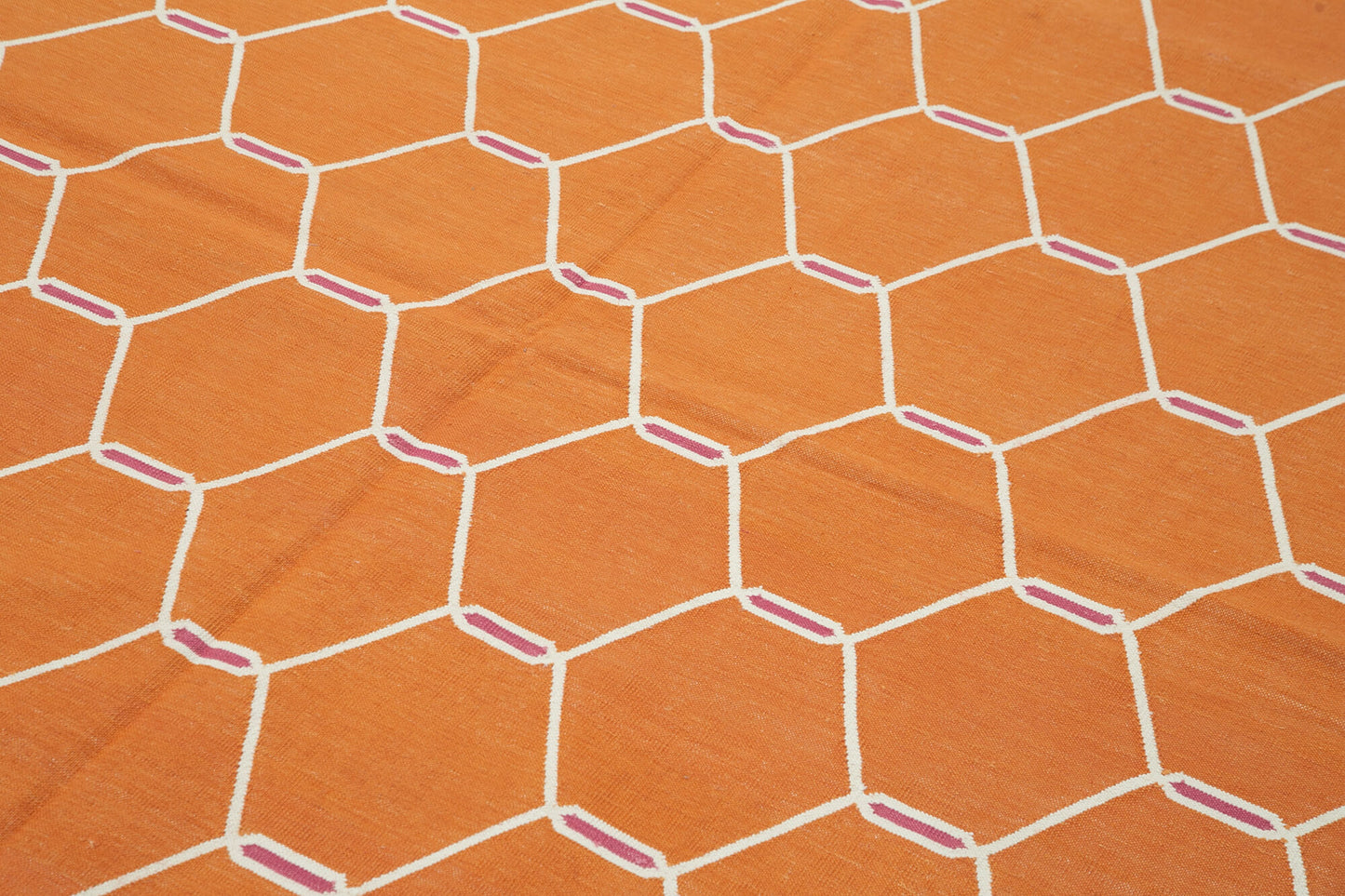 6x9 Orange Dhurrie Rug - 32399