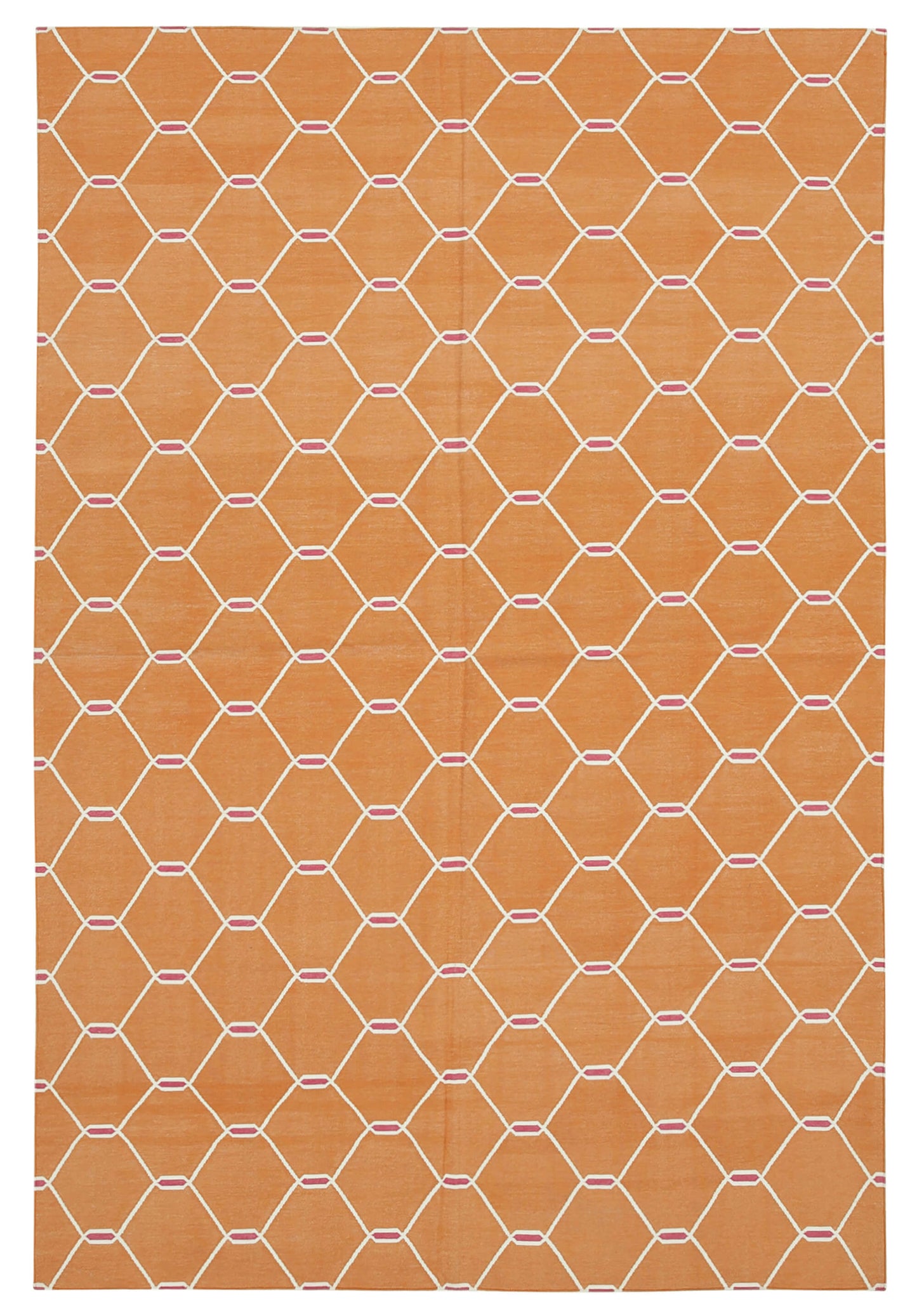 6x9 Orange Dhurrie Rug - 32432