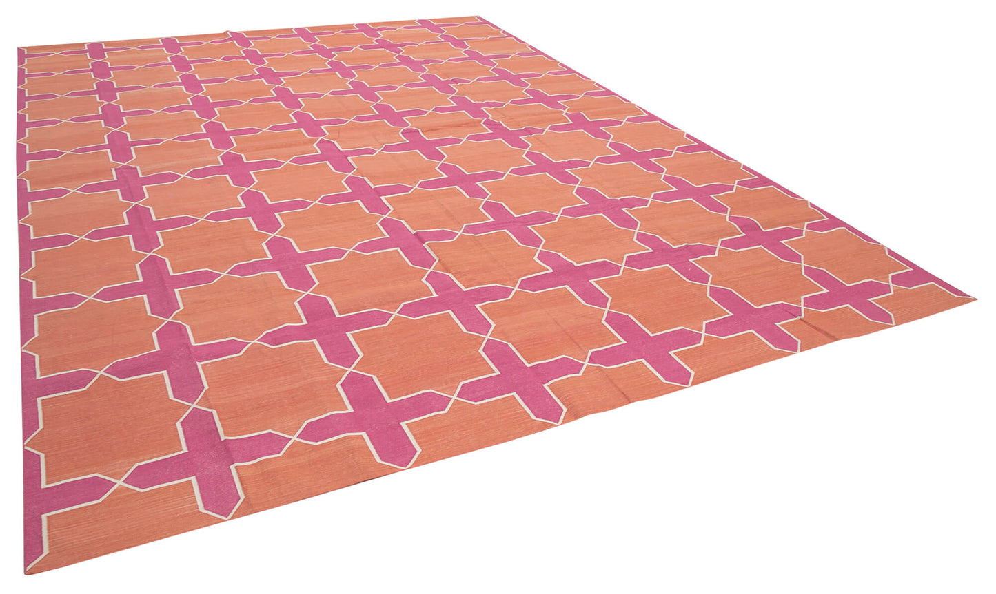 10x14 Pink Dhurrie Rug - 32448