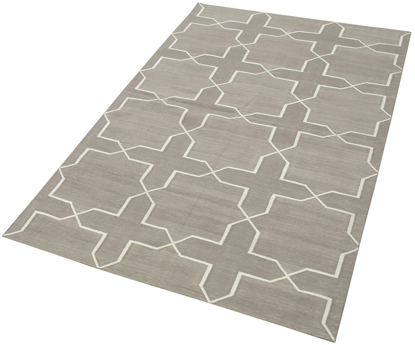 4x6 White Dhurrie Rug - 32522