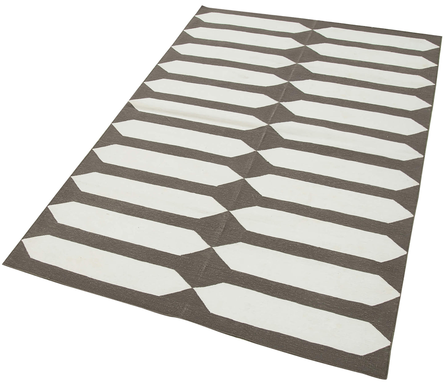 4x5 Brown Dhurrie Rug - 32534