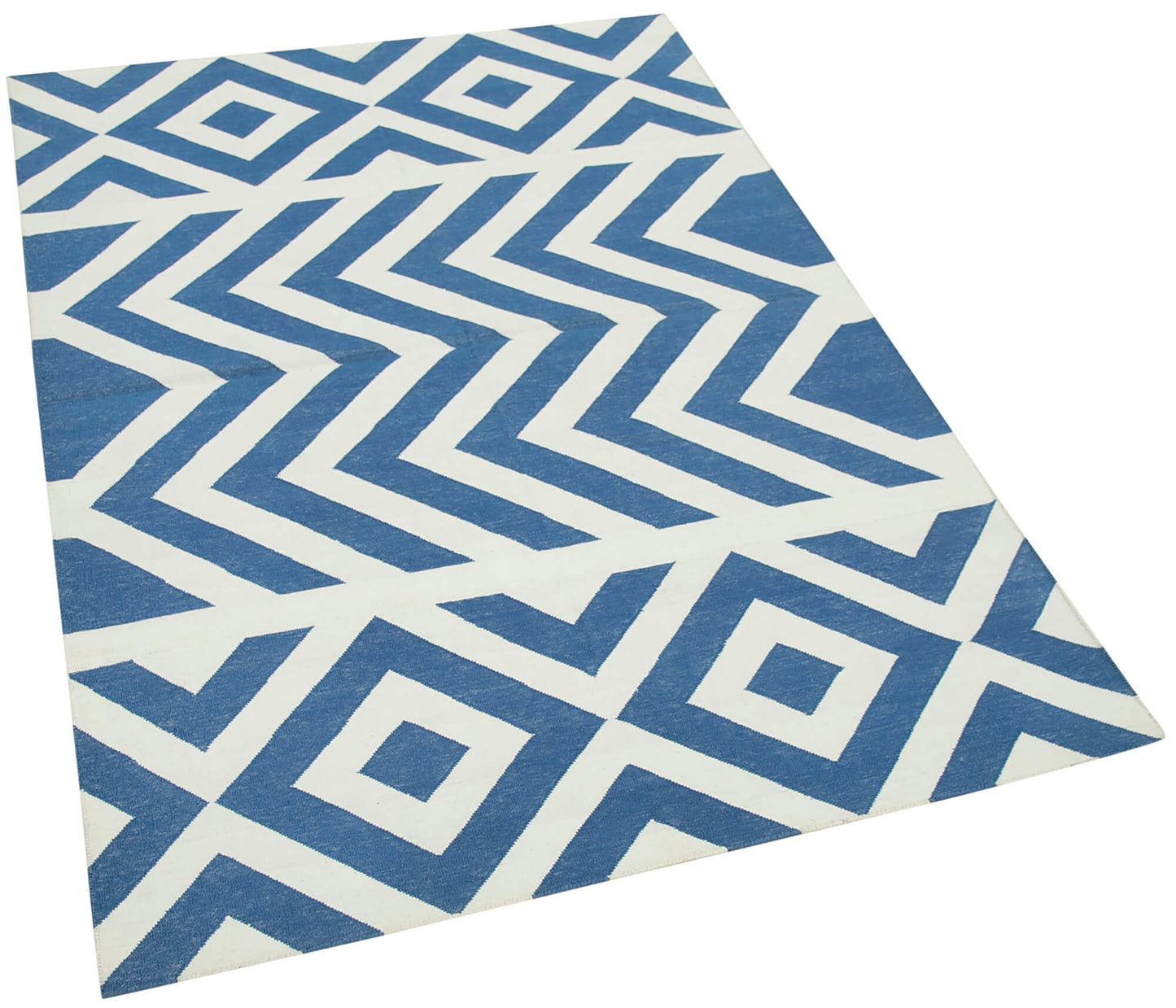 4x5 Blue Dhurrie Rug - 32552