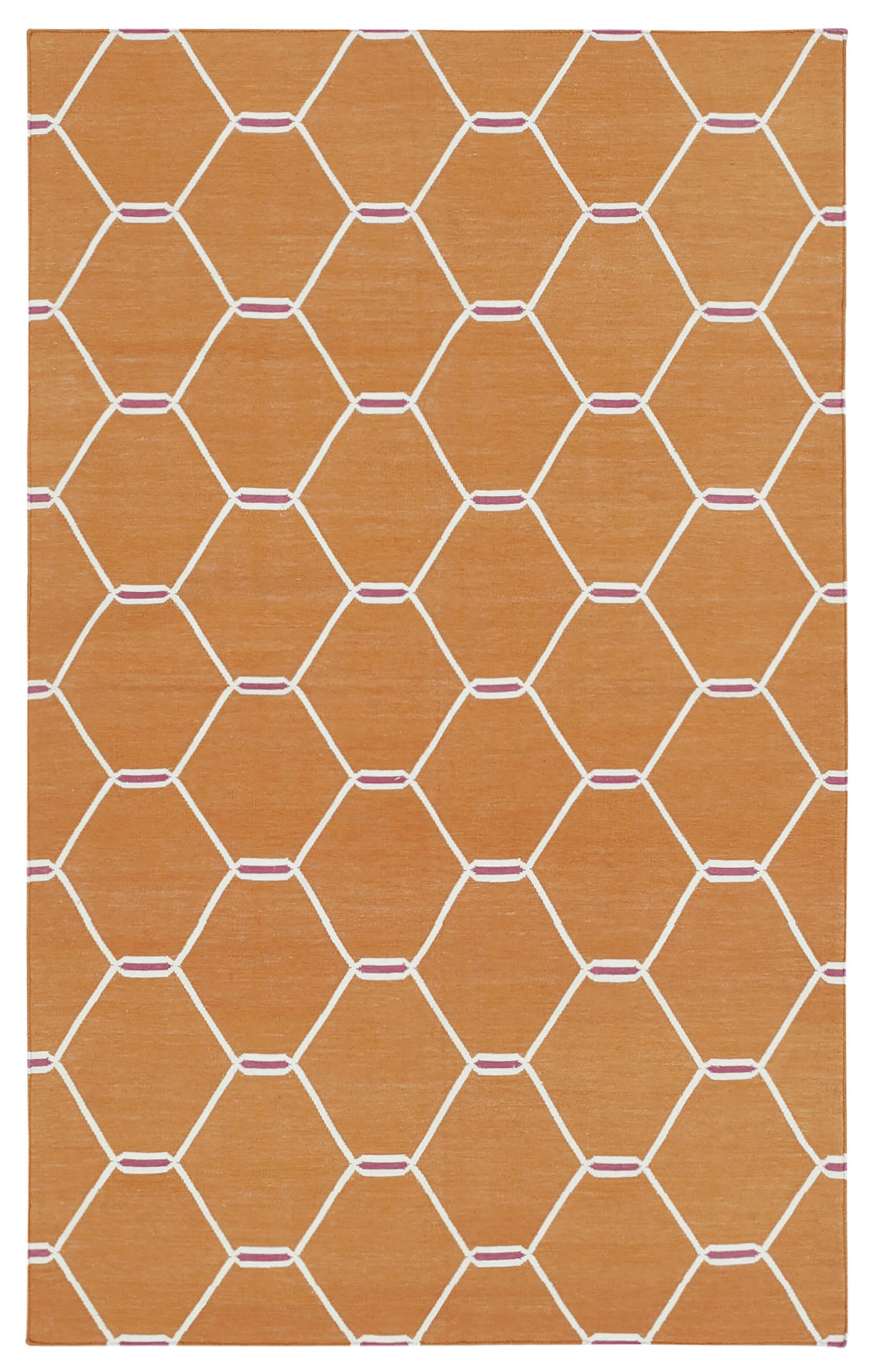 3x6 Orange Dhurrie Rug - 32556