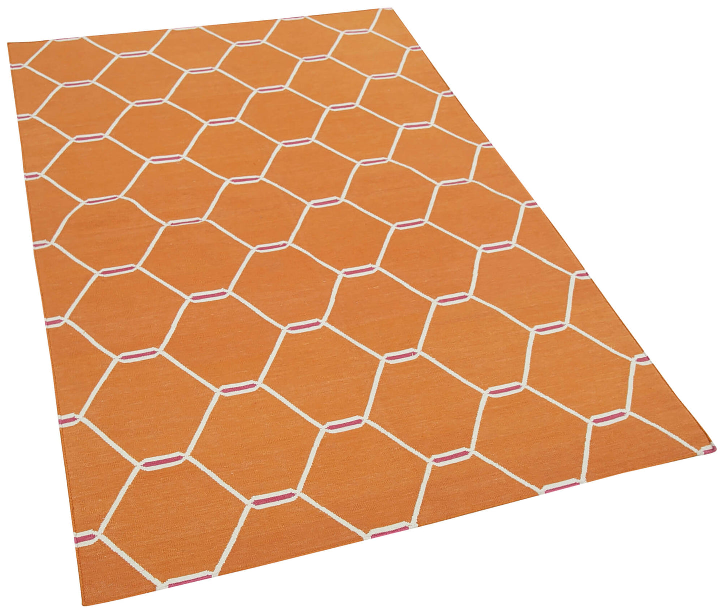 3x6 Orange Dhurrie Rug - 32556