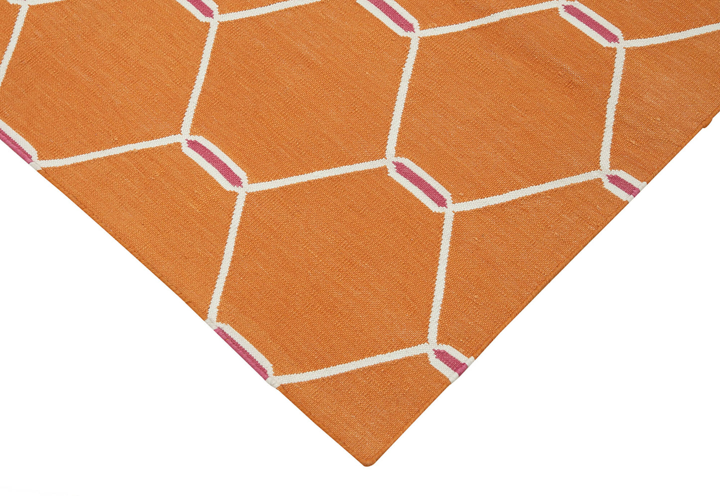 3x6 Orange Dhurrie Rug - 32556