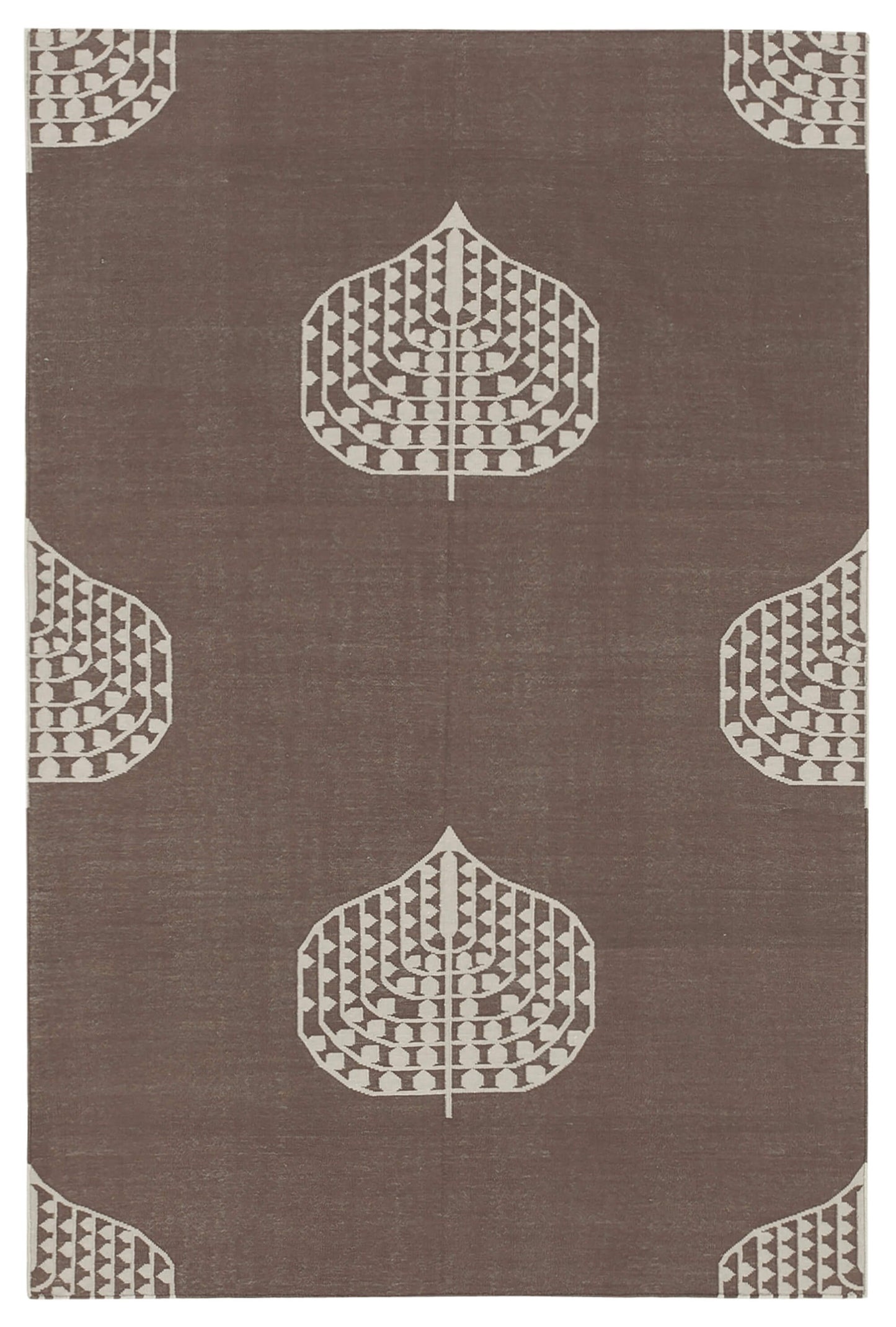 4x5 Brown Dhurrie Rug - 32560