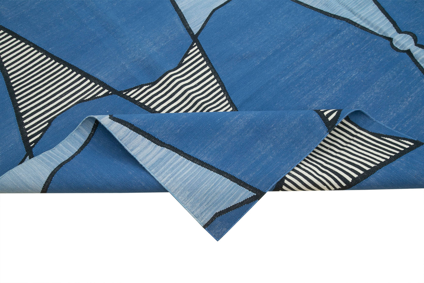 8x10 Blue Dhurrie Rug - 32584