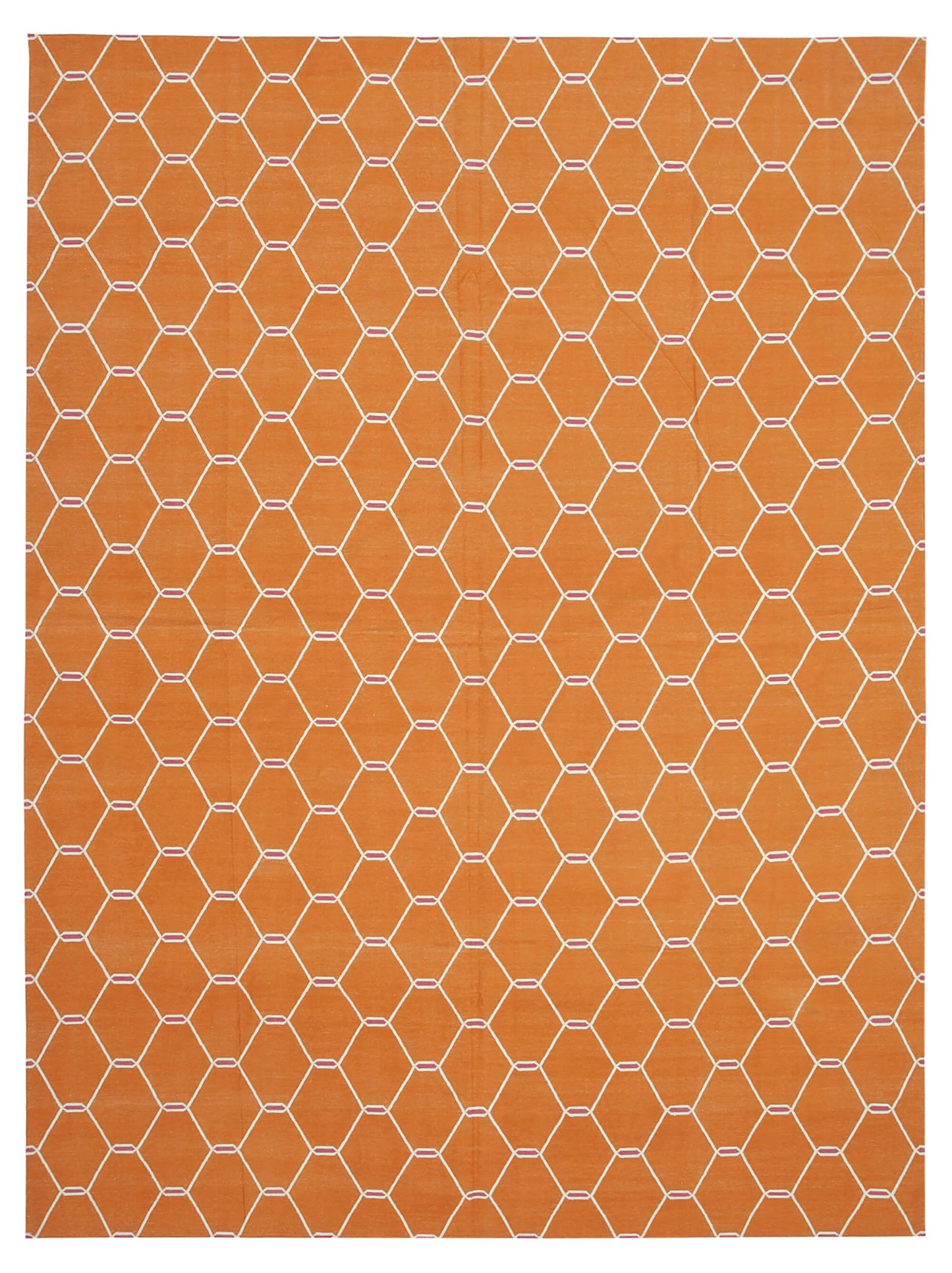 9x12 Orange Dhurrie Rug - 32675