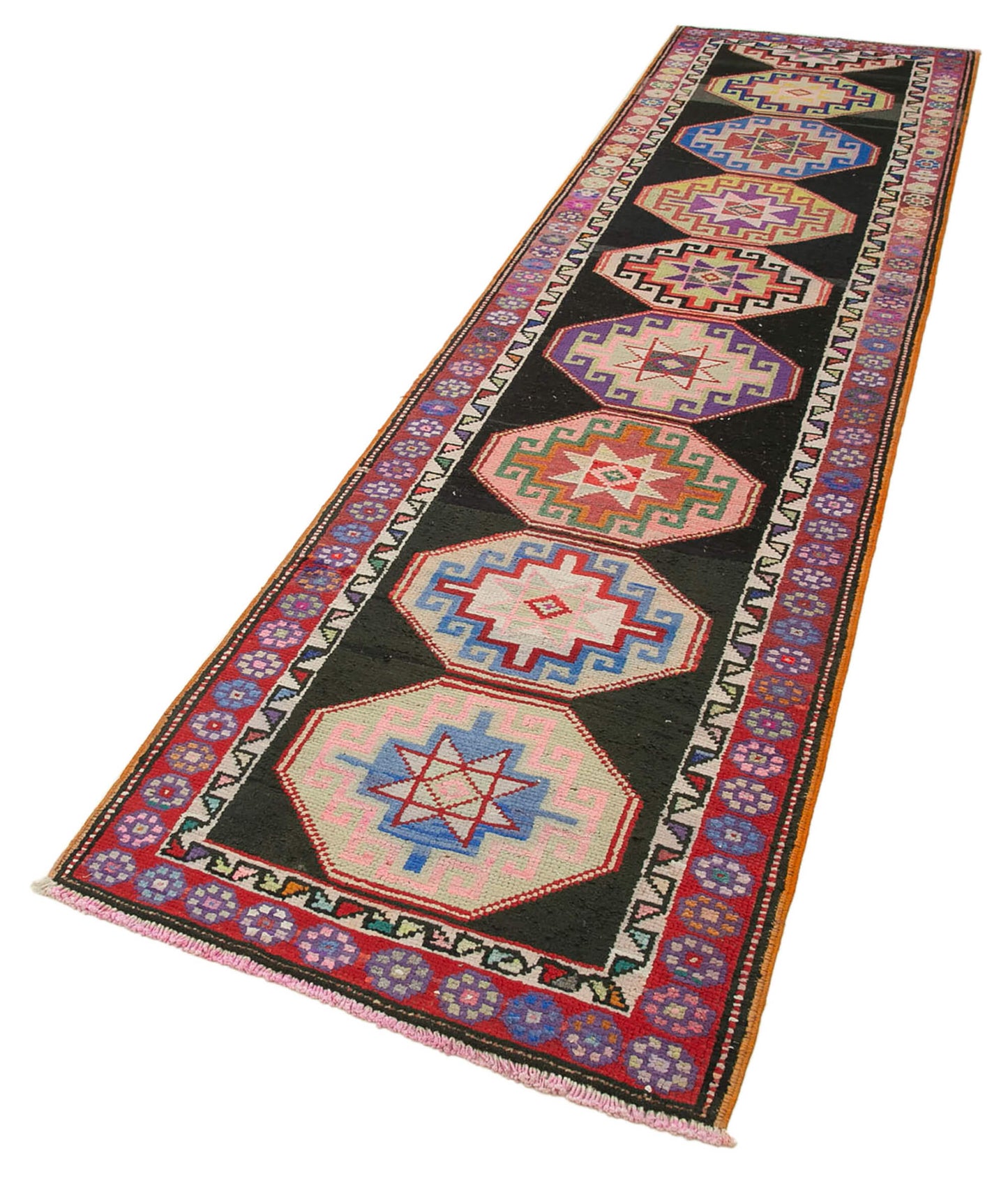 3x11 Multicolor Boho Runner Rugs - 32847