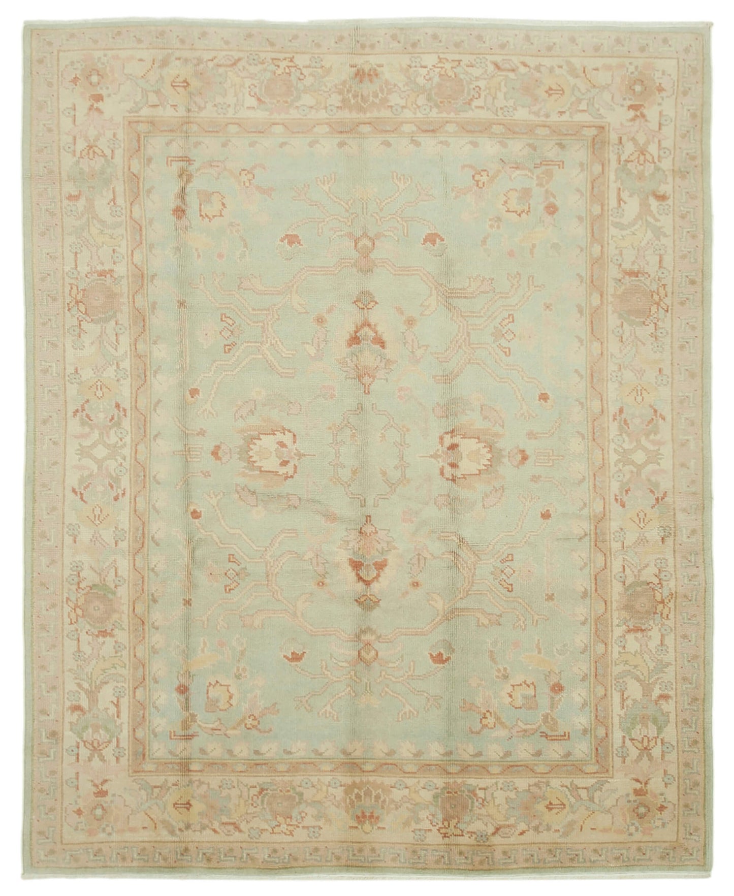 8x10 Green Oushak Rug - 33287