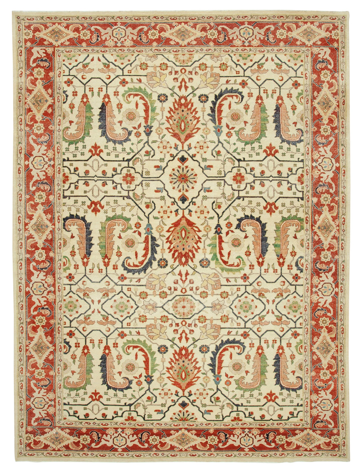 9x12 Hand-Knotted Wool Oushak Rug - 33354