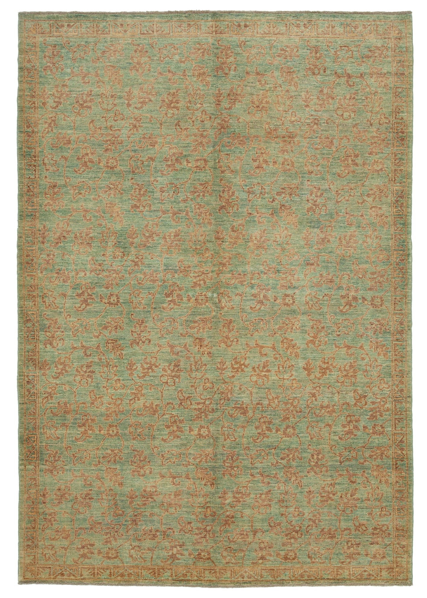 6x9 Green Oushak Rug - 33612