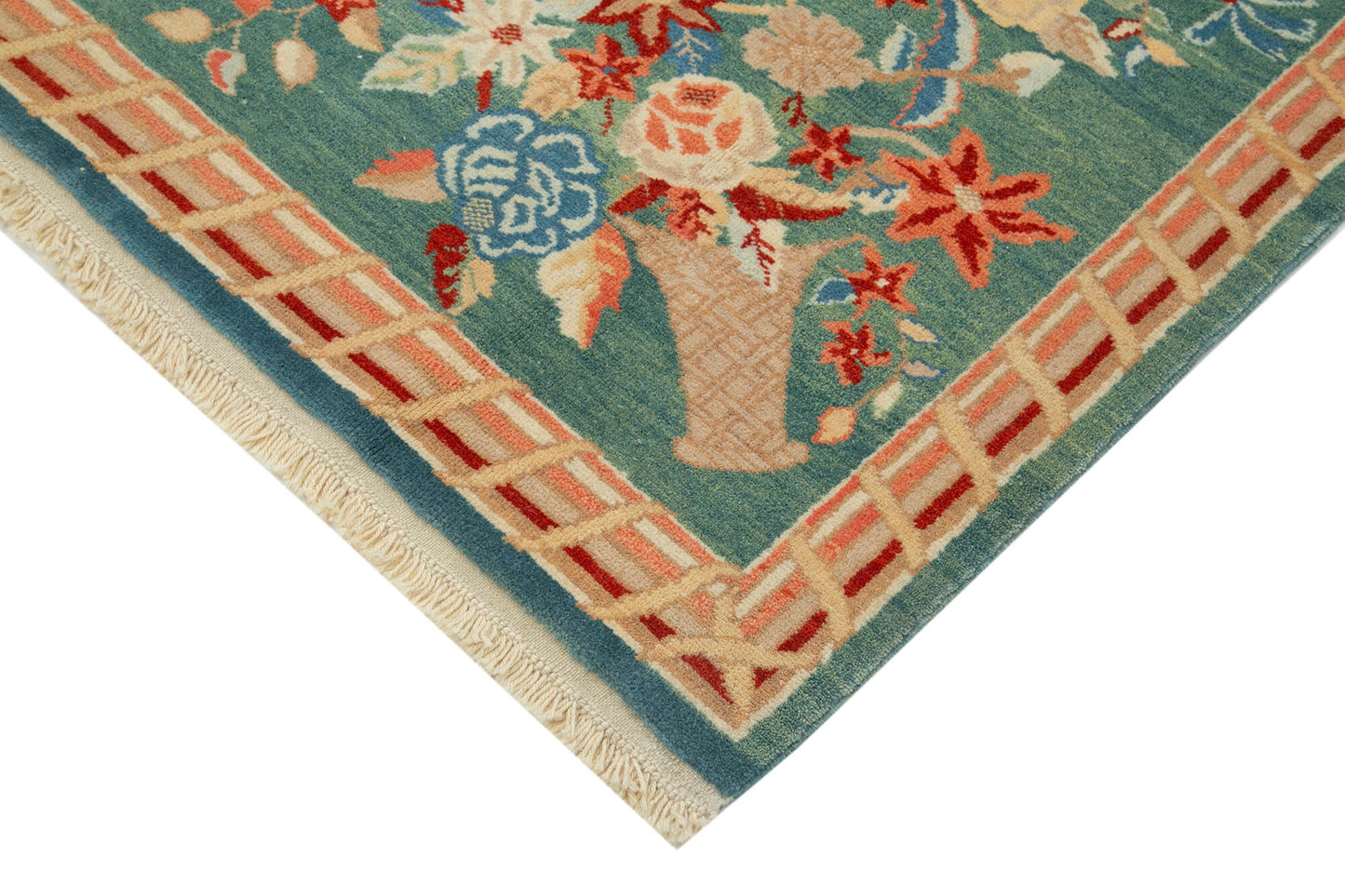 7x7 Turquoise Oushak Rug - 33667