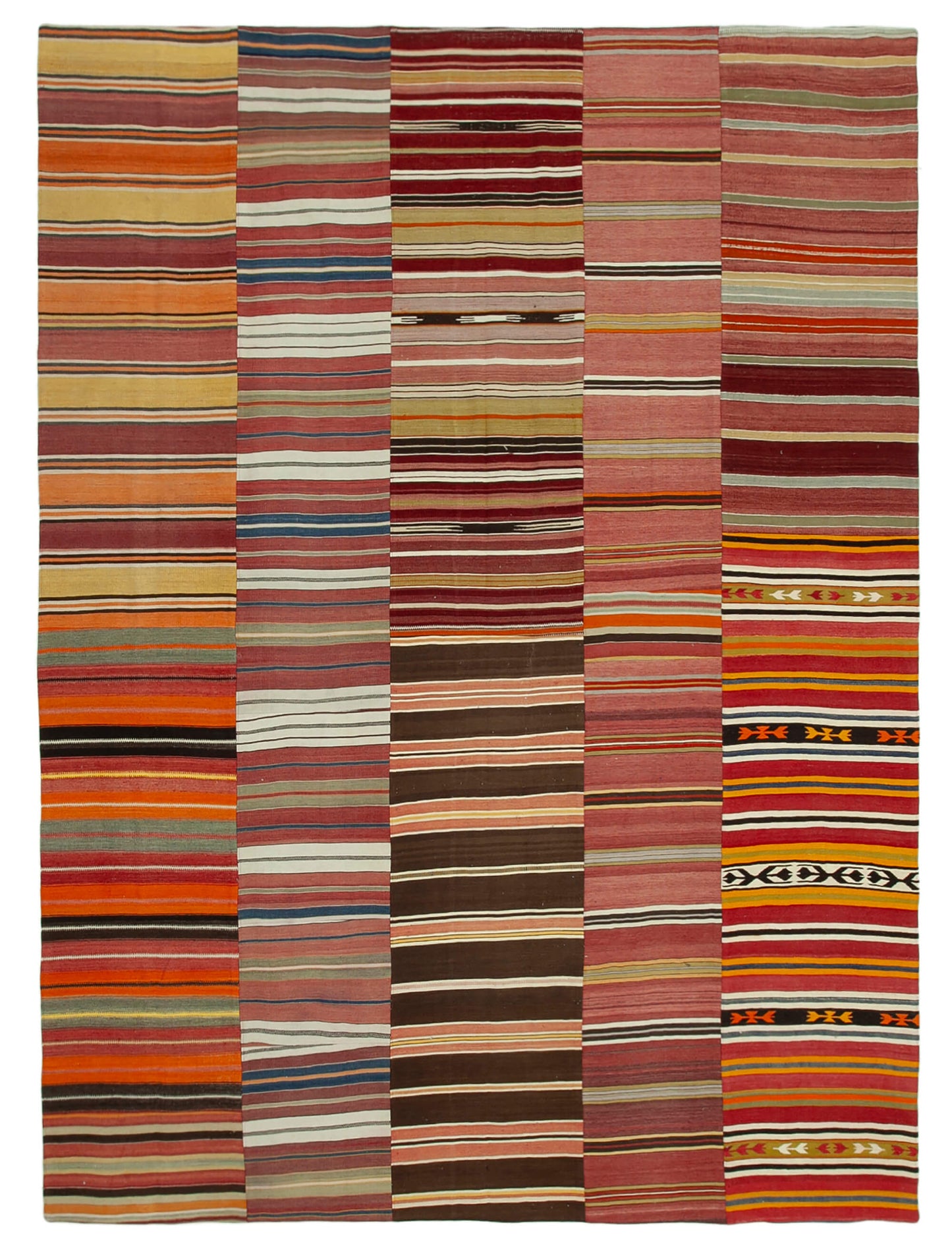 9x13 Orange Kilim Patchwork Rug - 34468