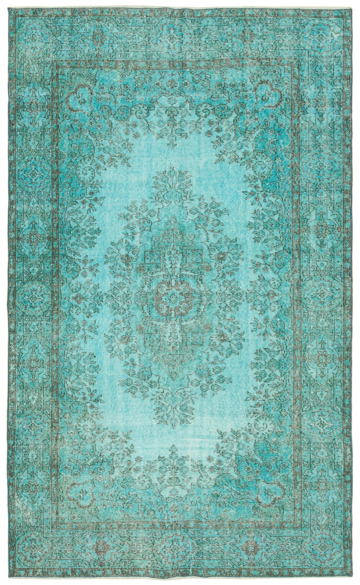 6x9 Turquoise Overdyed Rug - 34744