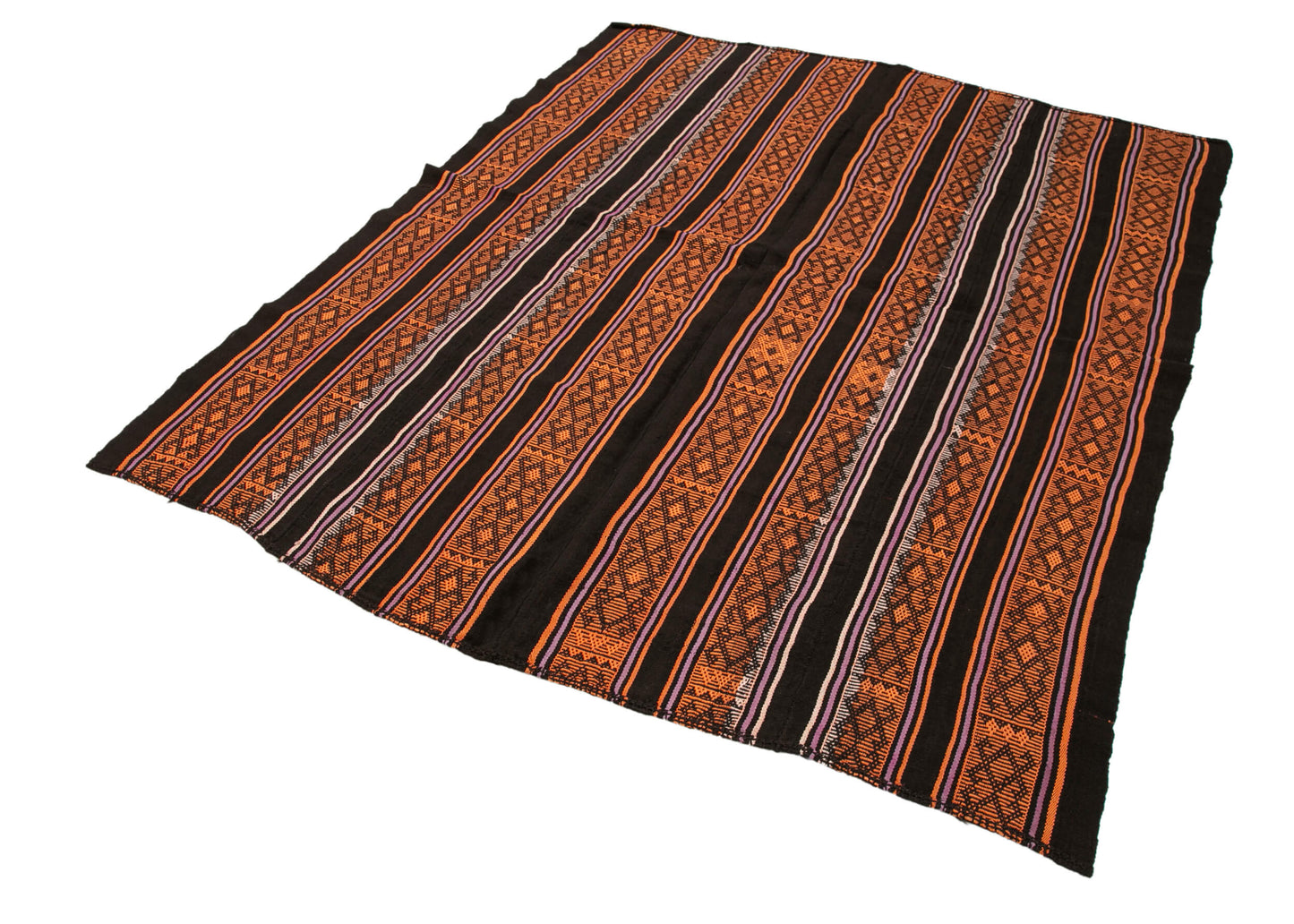 6x7 Brown Vintage Turkish Kilim Rug - 35335