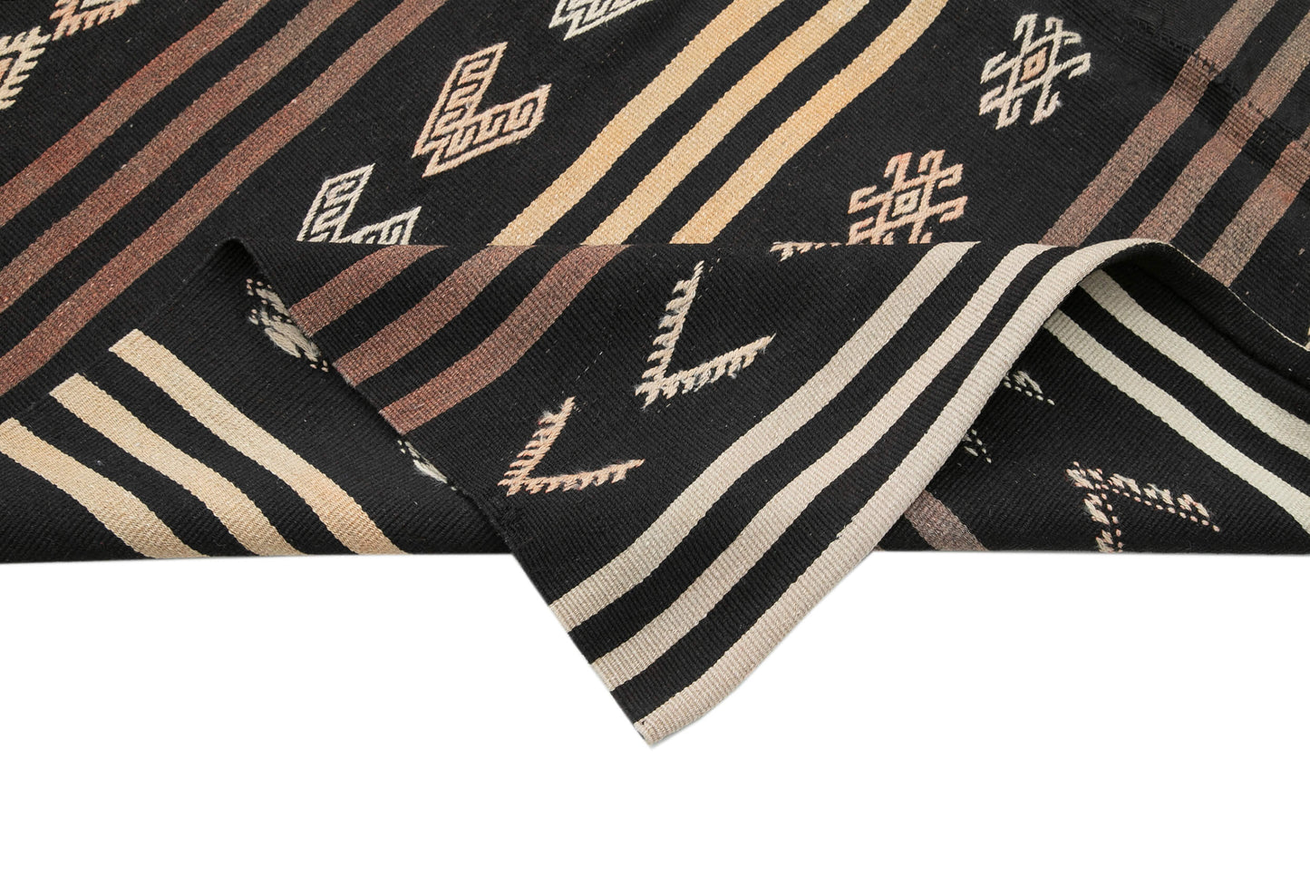 6x11 Brown Vintage Turkish Kilim Rug - 35389