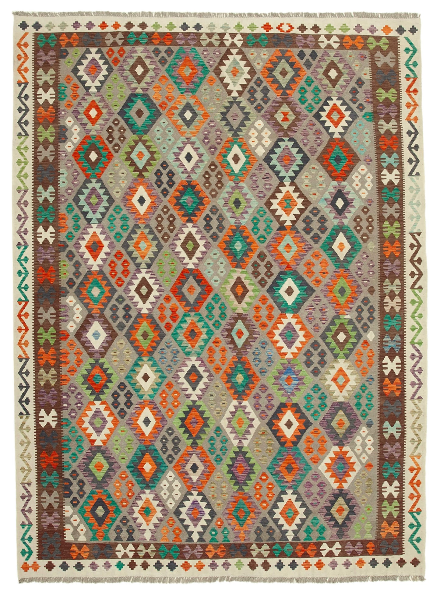 8x11 Multicolor Contemporary Area Rug - 35469