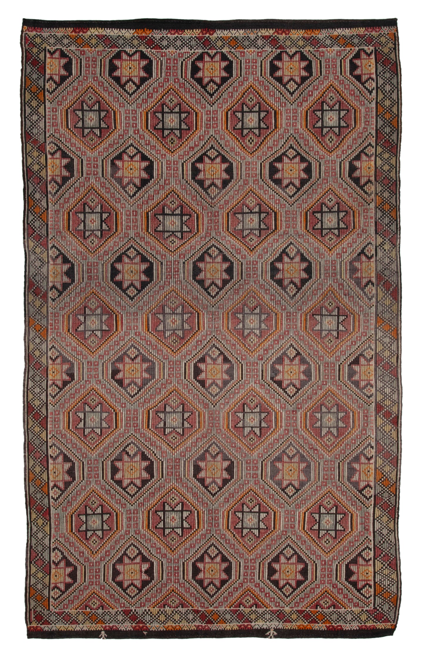 6x11 Brown Vintage Turkish Kilim Rug - 35556
