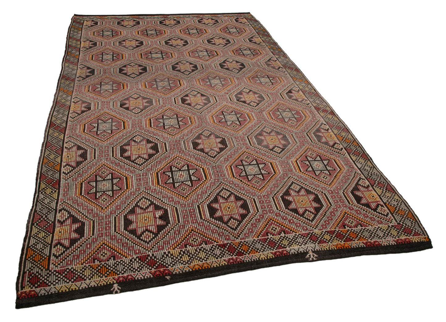 6x11 Brown Vintage Turkish Kilim Rug - 35556