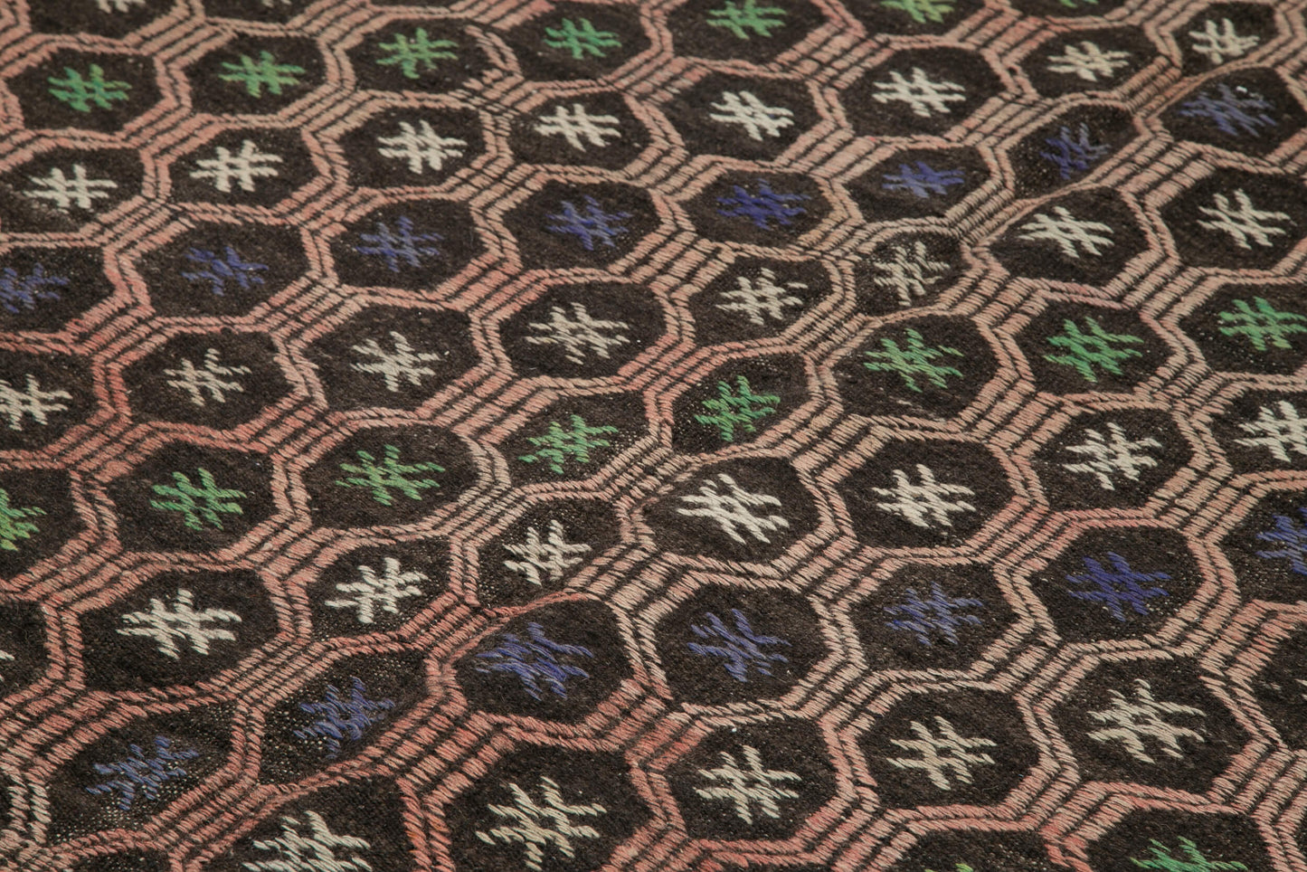 7x10 Brown Vintage Turkish Kilim Rug - 35574